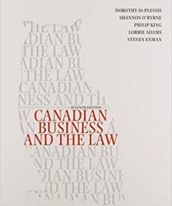 Test Bank for Canadian Business and the Law 7th by Duplessis