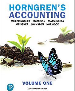 Solution Manual for Horngren’s Accounting 11th canadian Volume 1 by Miller-Nobles