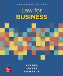 Solution Manual for Law for Business, 14th Edition, A. James Barnes Eric Richards Tim Lemper