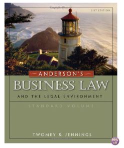 Test Bank for Andersons Business Law and the Legal Environment 21st Edition by Twomey