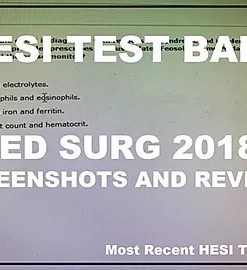 Hesi Med Surg RN 2018 Most Recent – Updated