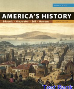 Americas History Volume 1 9th Edition Edwards Test Bank