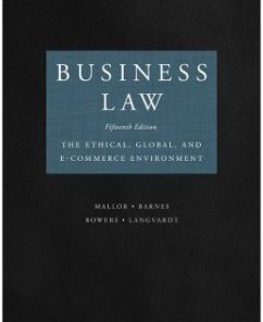 Test Bank for Business Law, 15th Edition: Jane Mallor