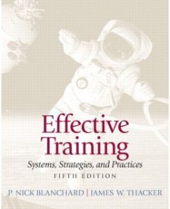 Test Bank for Effective Training, 5th Edition: Nick P. Blanchard