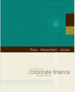 Test Bank for Essentials of Corporate Finance, 7th Edition: Stephen A. Ross