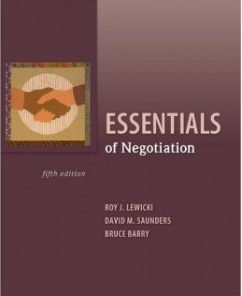 Test Bank for Essentials of Negotiation, 5th Edition: Roy J. Lewicki