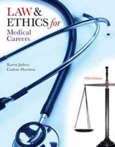 Test Bank for Law and Ethics for Medical Careers, 5th Edition: Judson