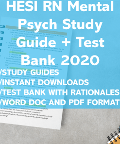 Hesi Mental Health 2020 Hesi Psych Study Guide, Review and Test Bank