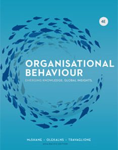 Test Bank for Organisational Behaviour Emerging Knowledge Global Insights, 4th Australian Edition : McShane