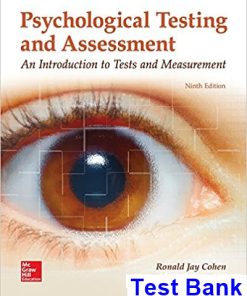 Psychological Testing and Assessment 9th Edition Cohen Test Bank