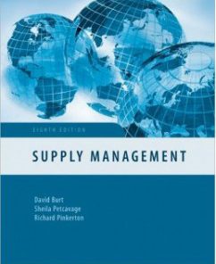 Test Bank for Supply Management, 8th Edition: David N. Burt