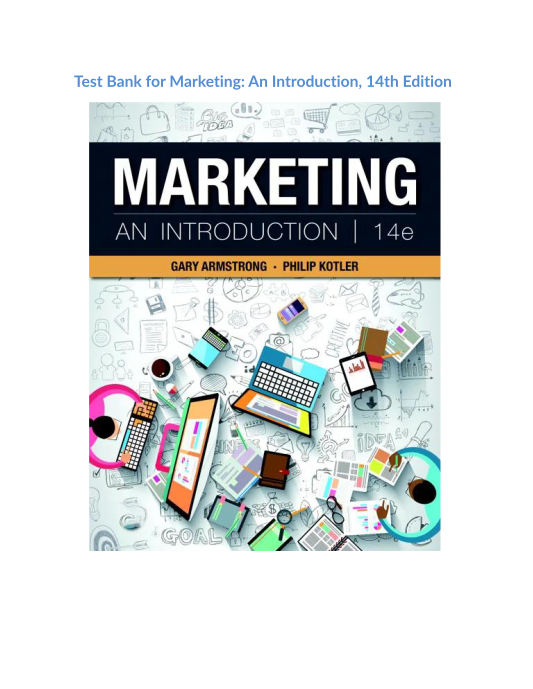 Test Bank for Marketing An Introduction, 14th Edition