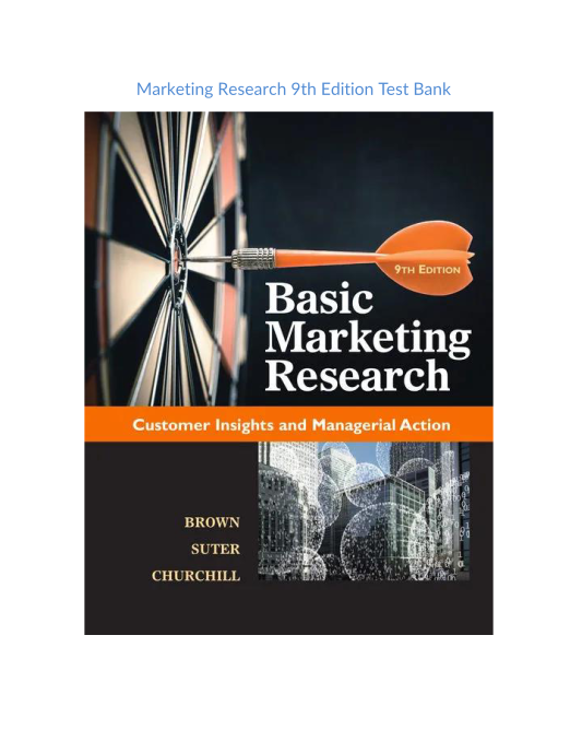 Test Bank and Solution Manual for Marketing Research 9th Edition 