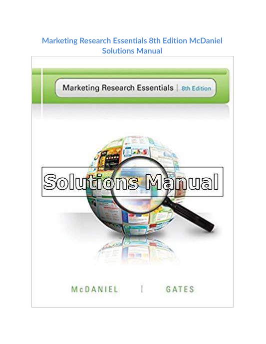 Marketing Research Essentials 8th Edition McDaniel Solutions Manual