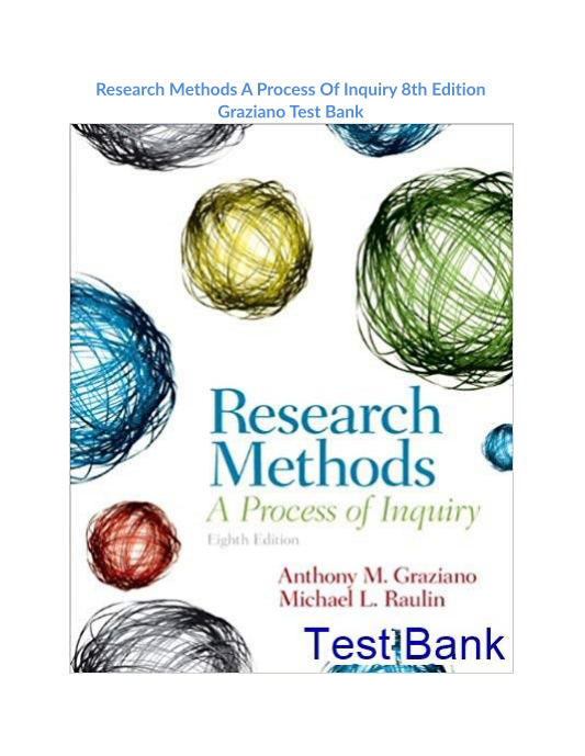 Research Methods A Process Of Inquiry 8th Edition Graziano Test Bank