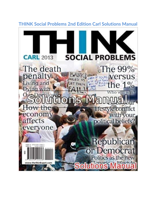 THINK Social Problems 2nd Edition Carl Solutions Manual