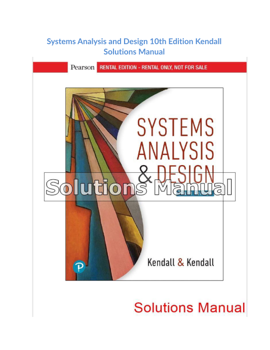 Systems Analysis and Design 10th Edition Kendall Solutions Manual