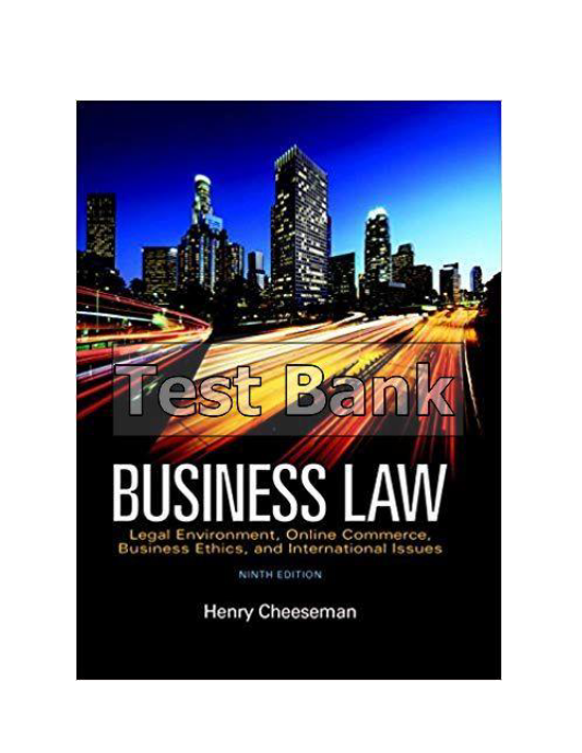 Business Law 9th Edition Cheeseman Test Bank