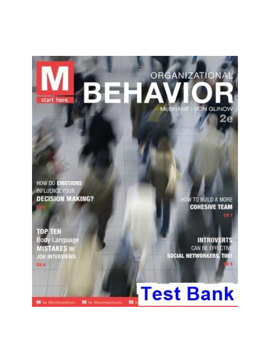 M Organizational Behavior 2nd Edition McShane Test Bank