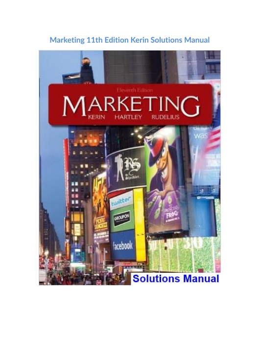 Marketing 11th Edition Kerin Solutions Manual