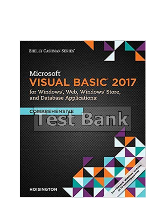 Microsoft Visual Basic 2017 for Windows Web and Database Applications Comprehensive 1st Edition Hoisington Test Bank