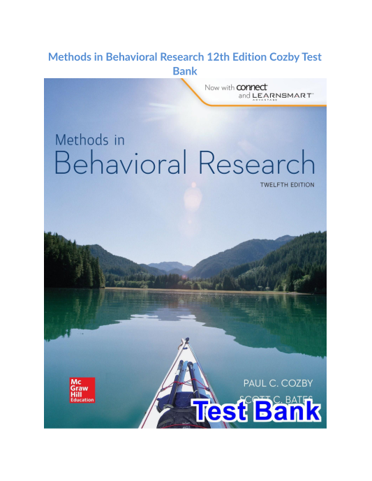 Methods in Behavioral Research 12th Edition Cozby Test Bank