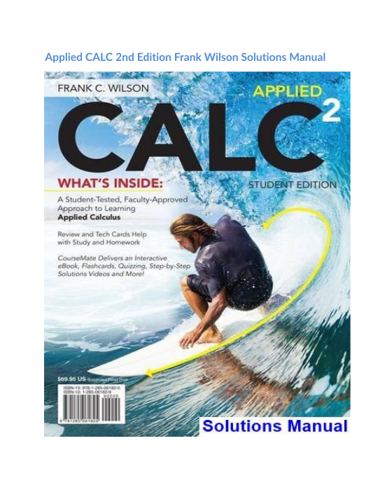 Applied CALC 2nd Edition Frank Wilson Solutions Manual