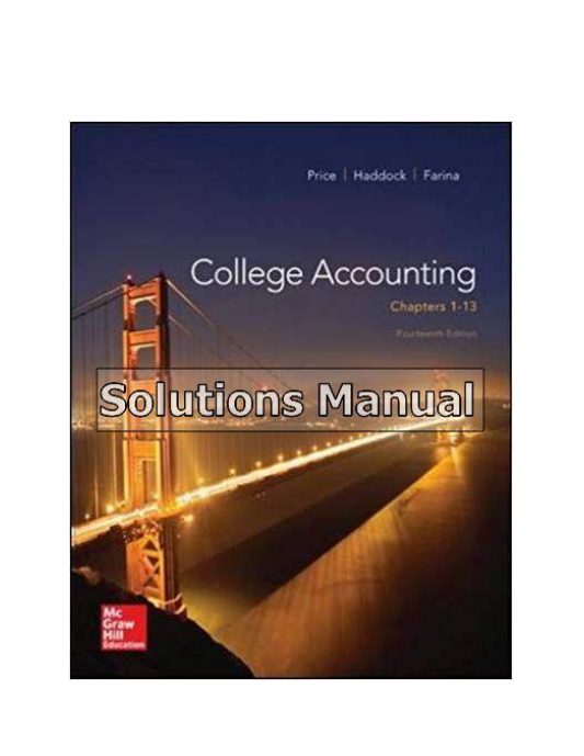 College Accounting Chapters 1 13 14th Edition Price Solutions Manual