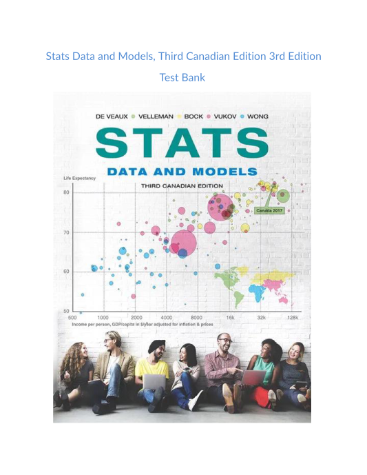 Test Bank and Solution Manual for Stats Data and Models Third Canadian Edition 3rd Edition