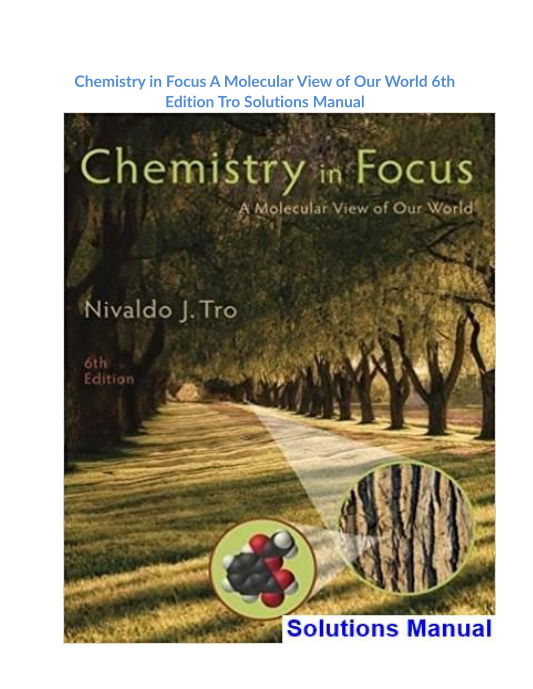 Chemistry in Focus A Molecular View of Our World 6th Edition Tro Solutions Manual