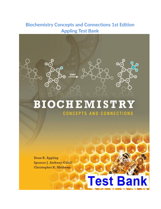 Biochemistry Concepts and Connections 1st Edition Appling Test Bank