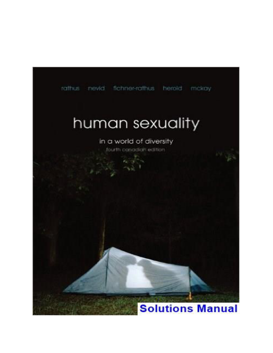 Human Sexuality in a World of Diversity Fourth Canadian Canadian 4th Edition Rathus Solutions Manual