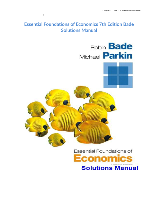 Essential Foundations of Economics 7th Edition Bade Solutions Manual