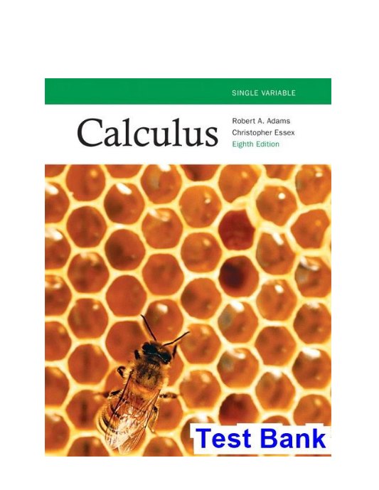 Calculus Single Variable Canadian 8th Edition Adams Test Bank