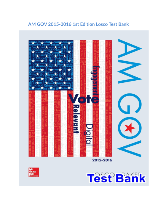 AM GOV 2015-2016 1st Edition Losco Test Bank