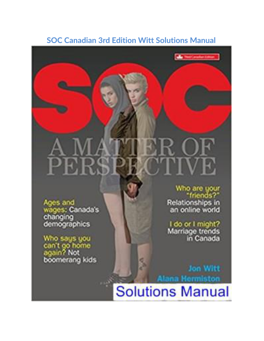 SOC Canadian 3rd Edition Witt Solutions Manual