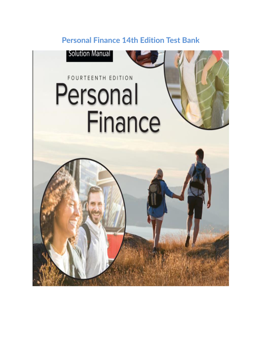 Personal Finance 14th Edition Test Bank 