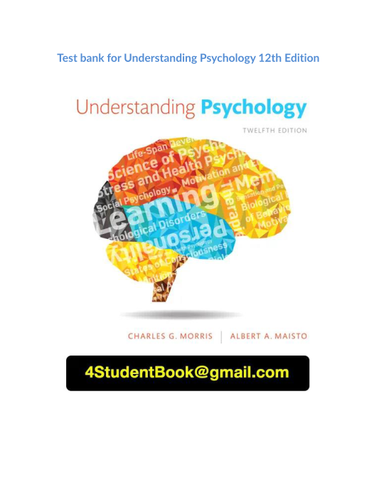 Test bank for Understanding Psychology 12th Edition