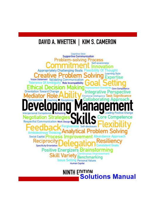 Developing Management Skills 9th Edition Whetten Solutions Manual