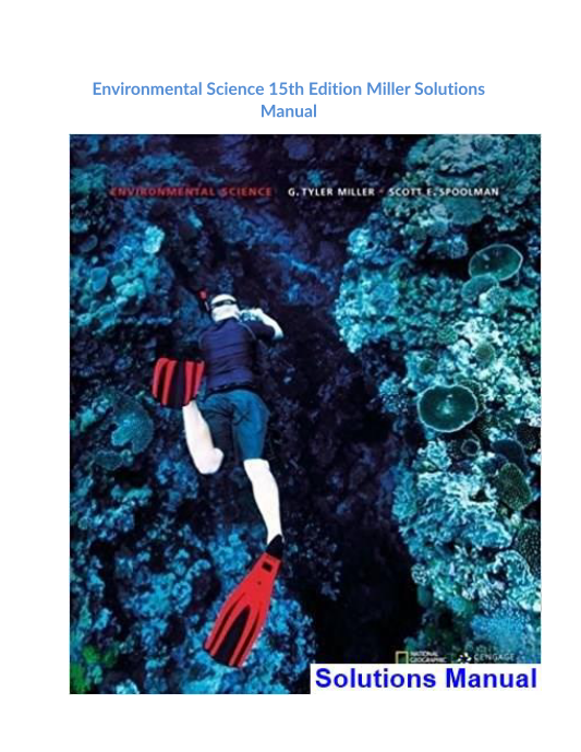 Environmental Science 15th Edition Miller Solutions Manual