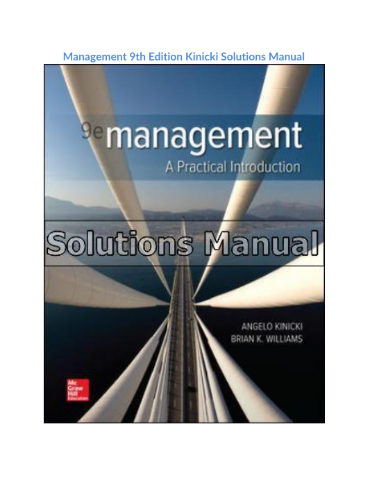 Management 9th Edition Kinicki Solutions Manual