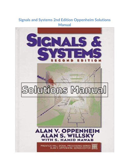 Signals and Systems 2nd Edition Oppenheim Solutions Manual