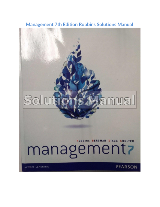 Management 7th Edition Robbins Solutions Manual