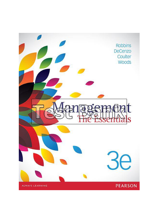 Management The Essentials Australia 3rd Edition Robbins Test Bank