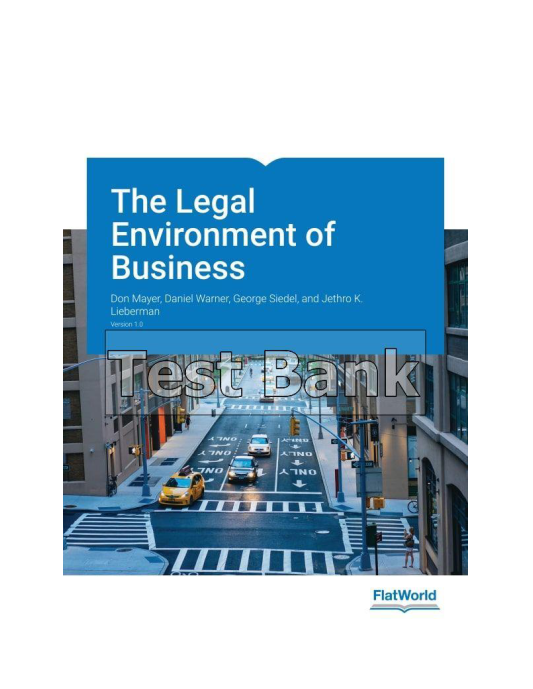 Legal Environment of Business V 103 1st Edition Mayer Test Bank