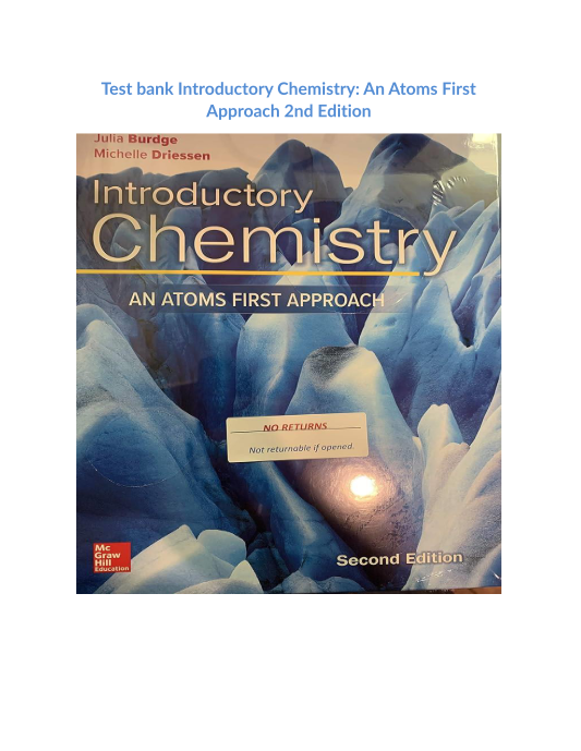 Test bank Introductory Chemistry An Atoms First Approach 2nd Edition