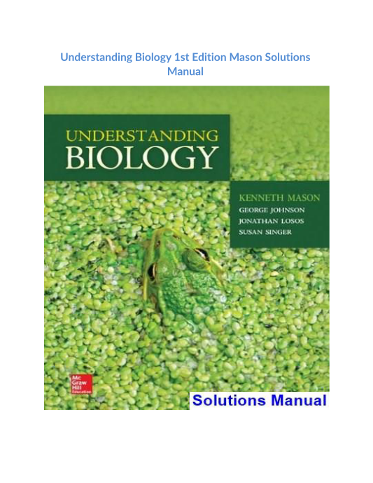 Understanding Biology 1st Edition Mason Solutions Manual