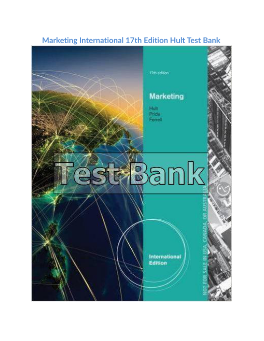 Marketing International 17th Edition Hult Test Bank