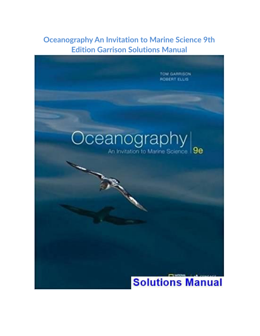 Oceanography An Invitation to Marine Science 9th Edition Garrison Solutions Manual