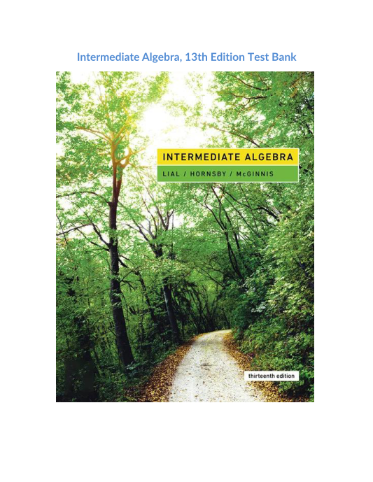 Intermediate Algebra, 13th Edition Test Bank